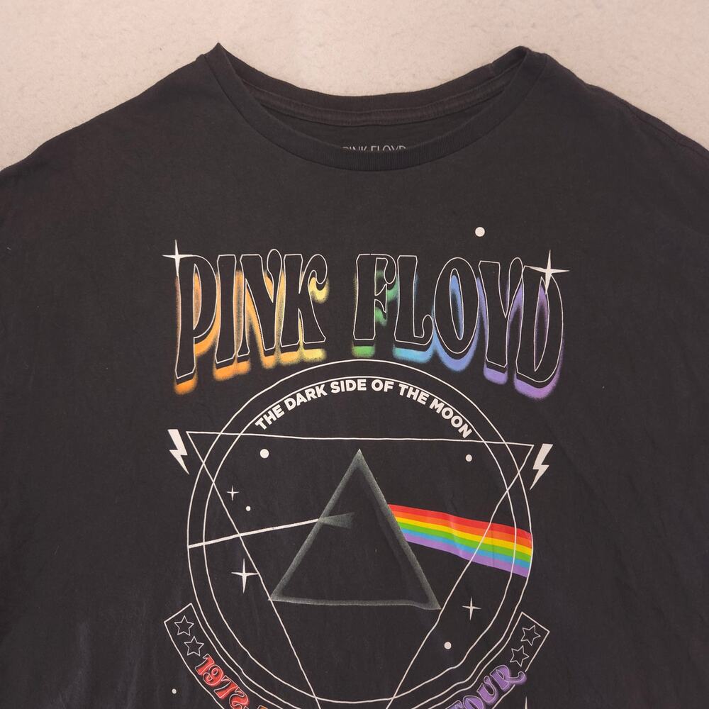 Pink Floyd The Dark Side Of The Moon Band Crew Neck Shirt Mens Size M Black